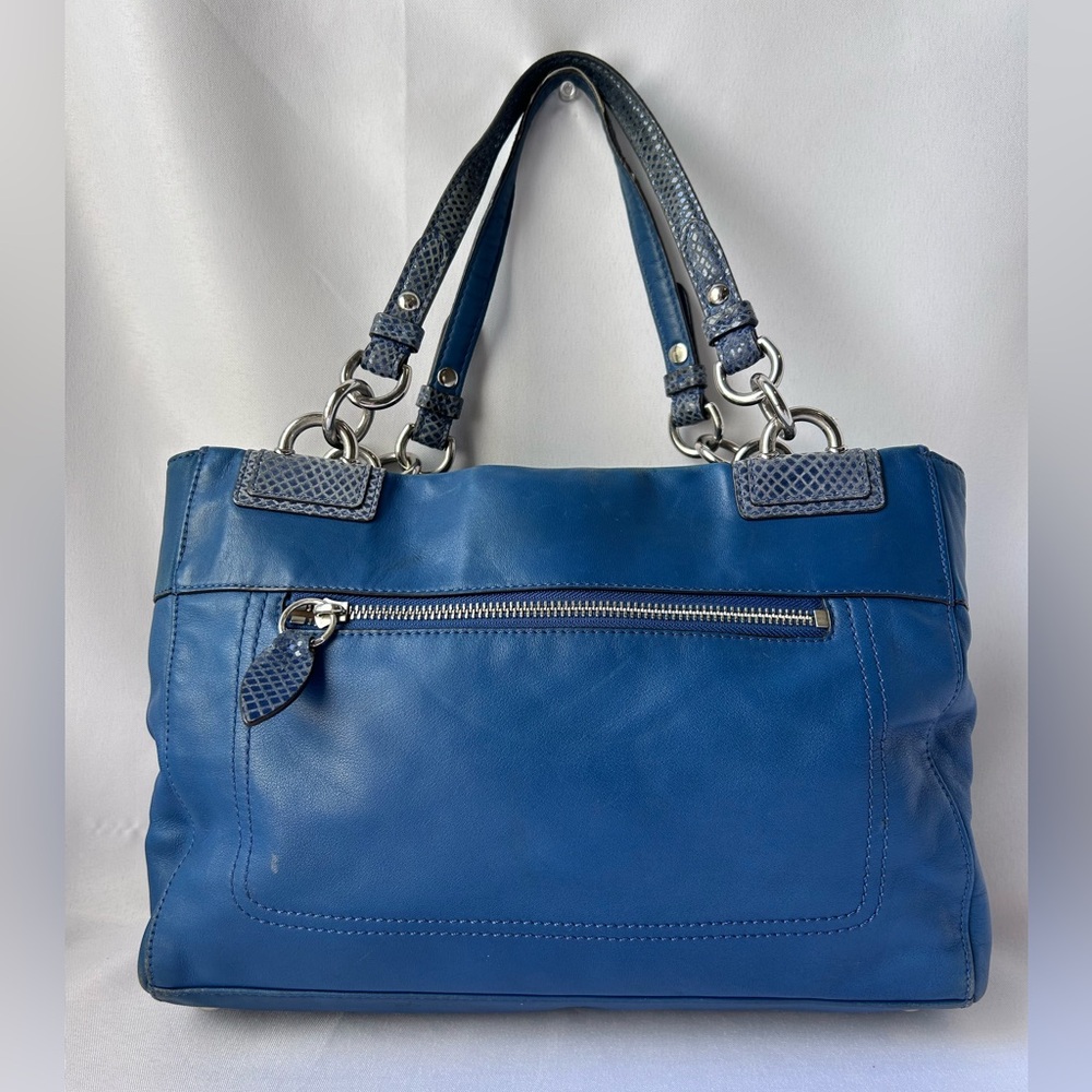 Coach Penelope Blue pebbled Leather Handbag/shoulder bag - Picture 6 of 9
